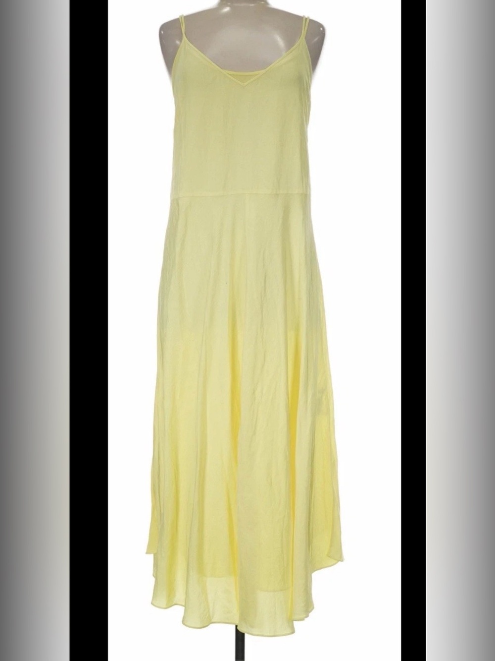 Vince Pale Yellow Slip Dress with Spaghetti Straps